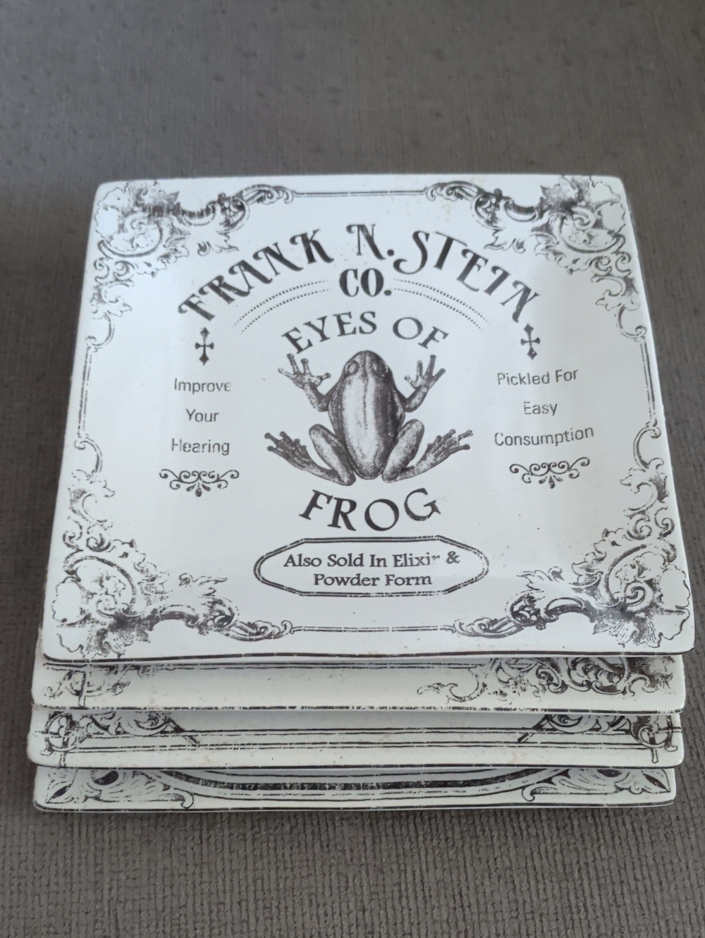 Four(4) 222 Fifth "Hallow Apothecary" 🕷️ 🐍 🐺 🐸 Halloween 8" Square Plates